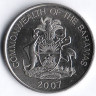 Монета 25 центов. 2007 год, Багамские острова.
