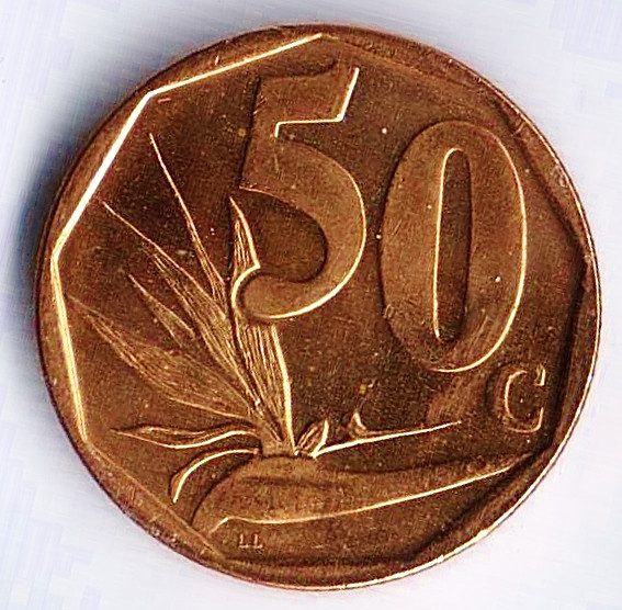 Монета 50 центов. 2016 год, ЮАР. Suid-Afrika - Afrika Borwa.