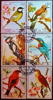 Набор марок (6 шт.). "Птицы (II)". 1972 год, Шарджа.