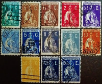 Набор почтовых марок (13 шт.). "Церера". 1912-1930 годы, Португалия.