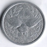 Монета 1 франк. 2007 год, Новая Каледония.