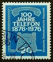 Почтовая марка. "100-летие телефона". 1976 год, ГДР.