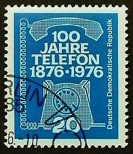 Почтовая марка. "100-летие телефона". 1976 год, ГДР.