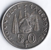 Монета 50 франков. 2008 год, Новая Каледония.