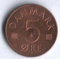 Монета 5 эре. 1987 год, Дания. R;B.