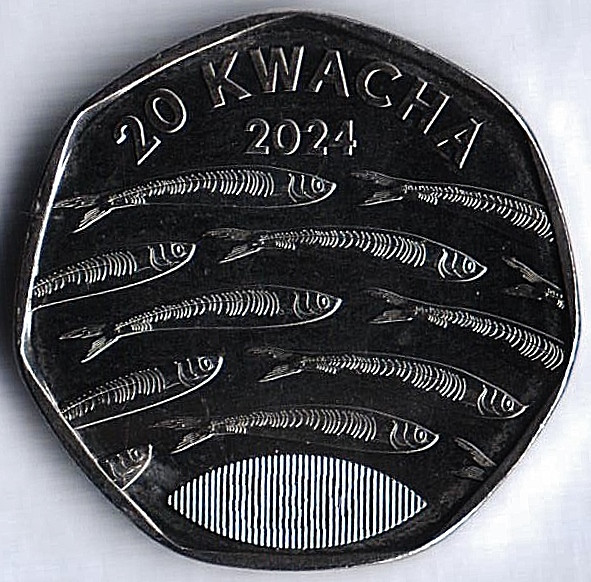 Монета 20 квач. 2024 год, Малави.