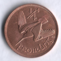 Монета 1/4 пенни(фартинг). 1941 год, Ирландия.
