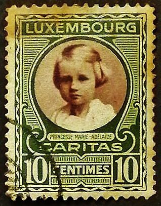 Почтовая марка. "Принцесса Мария Аделаида". 1928 год, Люксембург.