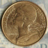 Монета 20 сантимов. 1969 год, Франция.