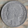 Монета 2 франка. 1949 год, Франция.