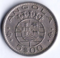 Монета 5 эскудо. 1972 год, Ангола (колония Португалии).