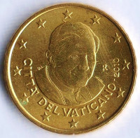 Монета 50 центов. 2010 год, Ватикан.