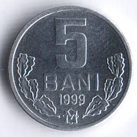 Монета 5 баней. 1999 год, Молдова.