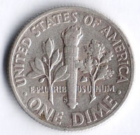 Монета 10 центов. 1946(S) год, США.