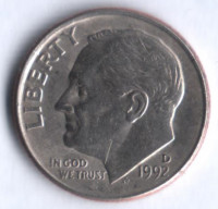 10 центов. 1992(D) год, США.