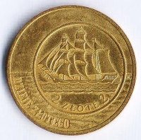 Монета 2 злотых. 2005 год, Польша. 2 злотых образца 1936 года.