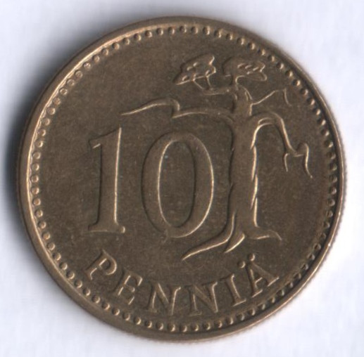 10 пенни. 1982 год, Финляндия.