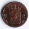 Монета 1/2 цента. 1822(B) год, Нидерланды.