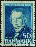Почтовая марка. "Ганс Кристиан Эрстед". 1951 год, Дания.