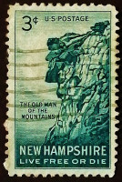Почтовая марка. "Штат Нью-Гэмпшир". 1955 год, США.