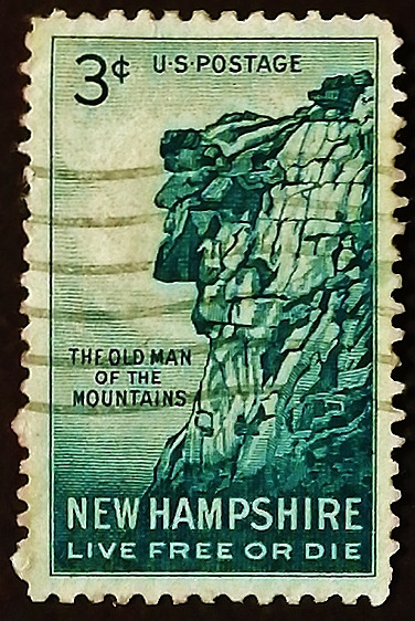 Почтовая марка. "Штат Нью-Гэмпшир". 1955 год, США.