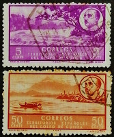 Набор почтовых марок (2 шт.). "Стандарт". 1949 год, Испанская Гвинея.