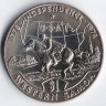 Монета 1 тала. 1976 год, Самоа. 200 лет Независимости США.