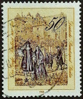 Почтовая марка. "300-летие со дня смерти Фридриха Вильгельма, курфюрста Бранденбурга". 1988 год, Западный Берлин.
