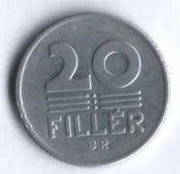 Монета 20 филлеров. 1973 год, Венгрия.