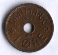 Монета 1 эре. 1928 год, Дания. N;GJ.