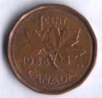 Монета 1 цент. 1988 год, Канада.