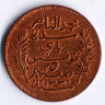 Монета 5 сантимов. 1912(A) год, Тунис (протекторат Франции).
