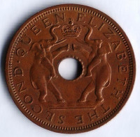 Монета 1 пенни. 1962 год, Родезия и Ньясаленд.