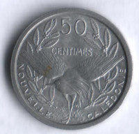Монета 50 сантимов. 1949 год, Новая Каледония.