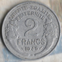 Монета 2 франка. 1949(B) год, Франция.