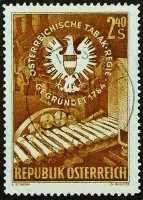 Почтовая марка. "175 лет табачной промышленности Австрии". 1959 год, Австрия.