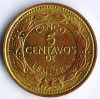 Монета 5 сентаво. 2006 год, Гондурас.
