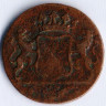 Монета 1 дьюит. 1790 год, Голландская Ост-Индская компания. Герб Утрехта.