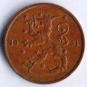 Монета 10 пенни. 1931 год, Финляндия.