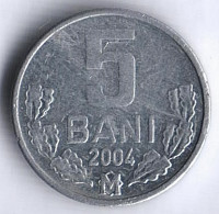 Монета 5 баней. 2004 год, Молдова.