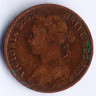 Монета 1 фартинг. 1887 год, Великобритания.