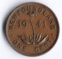 Монета 1 цент. 1941(C) год, Ньюфаундленд.