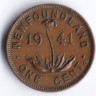 Монета 1 цент. 1941(C) год, Ньюфаундленд.