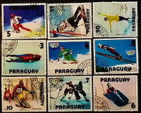 Набор почтовых марок (9 шт.). "13 зимние олимпийские игры в Лейк Плейсиде". 1979 год, Парагвай.