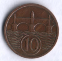 10 геллеров. 1935 год, Чехословакия.