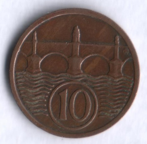 10 геллеров. 1935 год, Чехословакия.