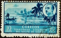 Почтовая марка (10 c.). "Стандарт". 1949 год, Испанская Гвинея.