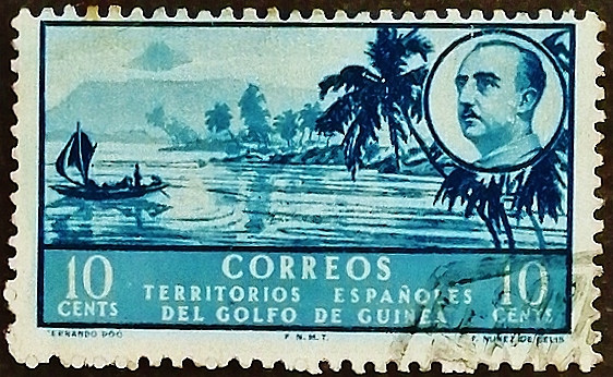 Почтовая марка (10 c.). "Стандарт". 1949 год, Испанская Гвинея.