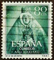 Почтовая марка. «Королевская Мадонна». 1954 год, Испания.