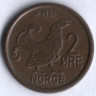 Монета 2 эре. 1961 год, Норвегия.